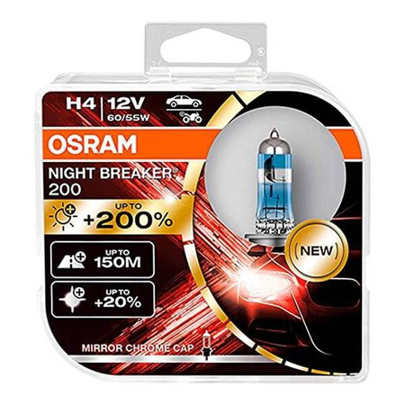 Żarówki halogenowe Osram H4 12V 60/55W P43t NIGHT BREAKER 200 /2 szt./