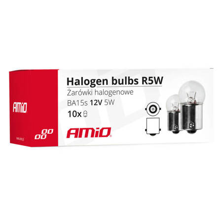 Żarówki halogenowe R5W BA15s 12V 5W 10 szt. AMIO-01485