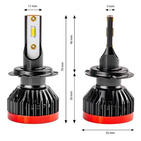 Żarówki samochodowe LED seria BF H7 H18 6000K Canbus AMIO-02242