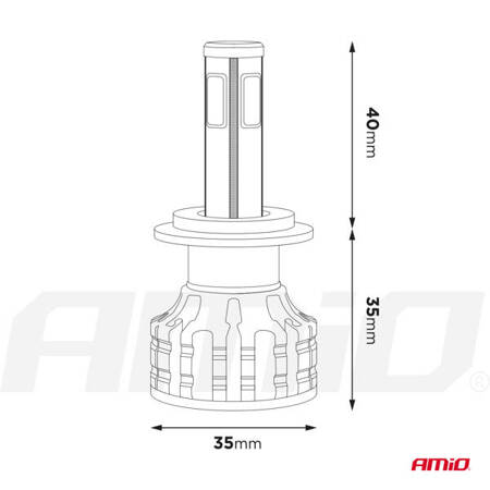 Żarówki samochodowe LED seria COB H4 6500K AMIO-02843