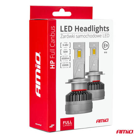 Żarówki samochodowe LED seria HP Full Canbus H4/H19 12V 24V 6500K AMIO-03673