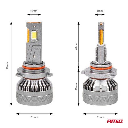 Żarówki samochodowe LED seria HP Full Canbus HB4 9006 6500K AMIO-03679