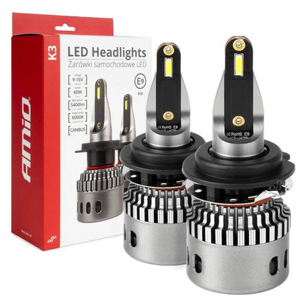 Żarówki samochodowe LED seria K3 H7-6 12V 6000K Canbus AMIO-03685