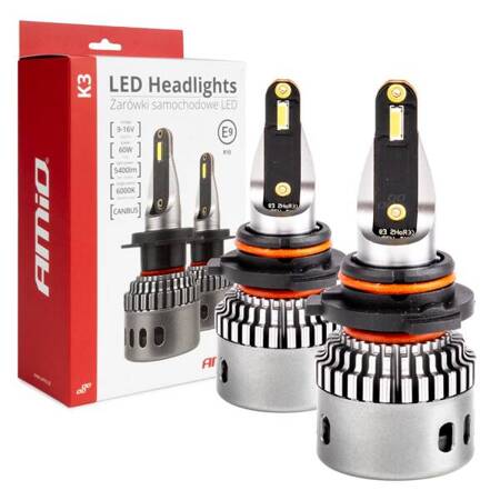 Żarówki samochodowe LED seria K3 HB3/HIR1 9011/H10 12V 6000K Canbus AMIO-03687