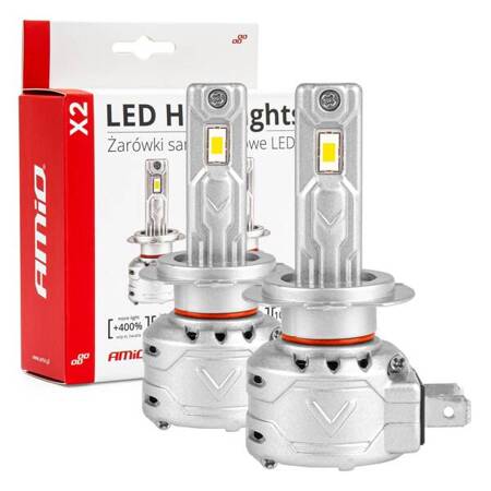 Żarówki samochodowe LED seria X2 H7 H18 6500K Canbus AMIO-02973