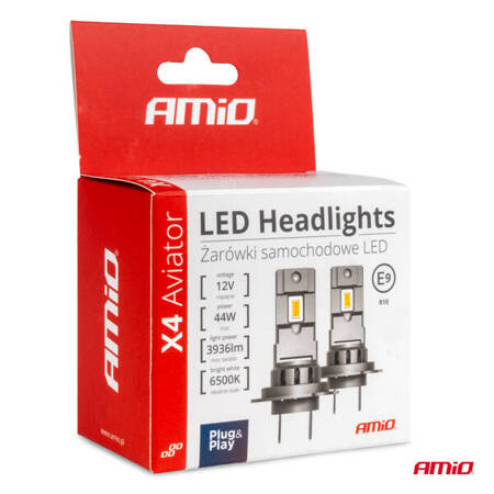 Żarówki samochodowe LED seria X4 Aviator H3 6500K Canbus AMIO-03762