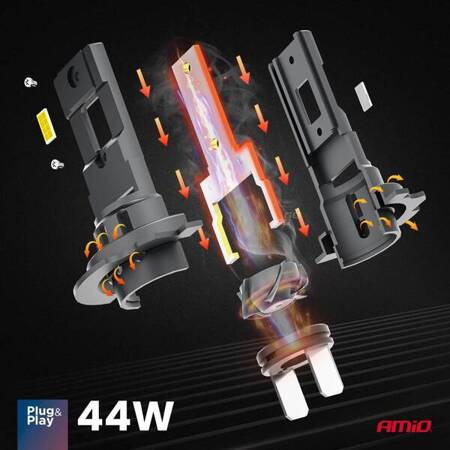 Żarówki samochodowe LED seria X4 Aviator H7/H18 6500K Canbus AMIO-03764