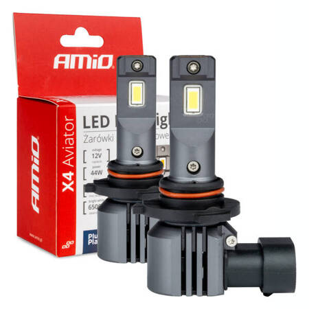 Żarówki samochodowe LED seria X4 Aviator HB3/HIR1 9011/H10 6500K Canbus AMIO-03766