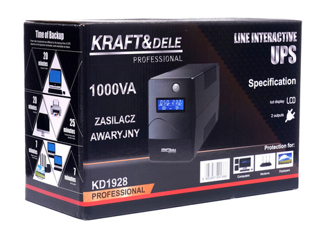 Zasilacz awaryjny UPS 1000VA LCD KD1928