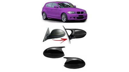 Zestaw osłon lusterek bocznych Gloss Black BMW 1 E81 E82 E87 E88 3 E90 E91 E92 E93 przed liftem 2007-2010