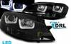 Lampy Vw Golf VII 7 12-17 u-type black led drl