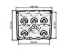 Panel przełączników 12V SPST/ON-OFFx5, 1xGZ, 3B 15A IP68