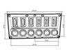 Przełączniki 12/24V IP68 ON-OFFx6, 6xB 3x5A 2x10A 1x15A, LED IP68